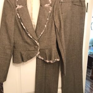 Lace-trimmed suit